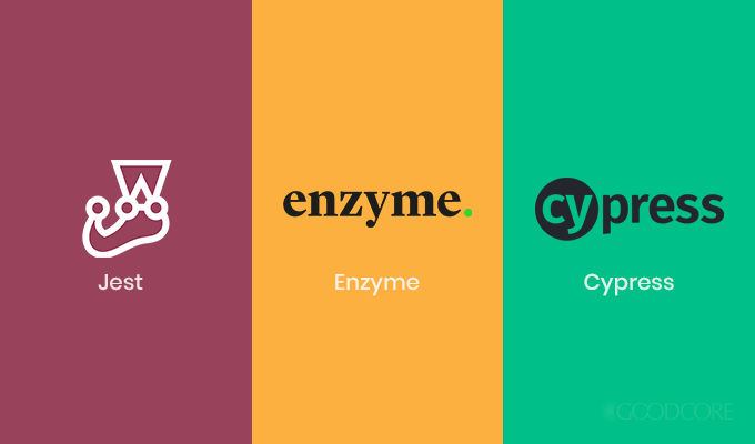 Popular front end testing tools Jest, Enzyme, and Cypress