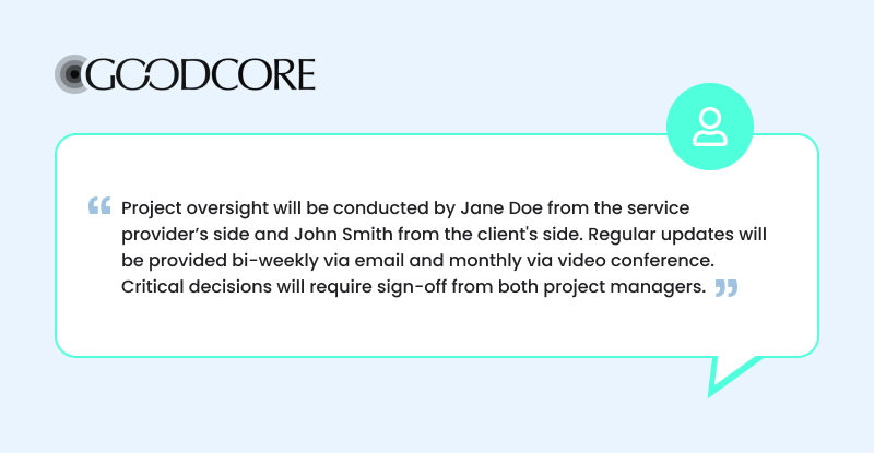 SOW project management section example