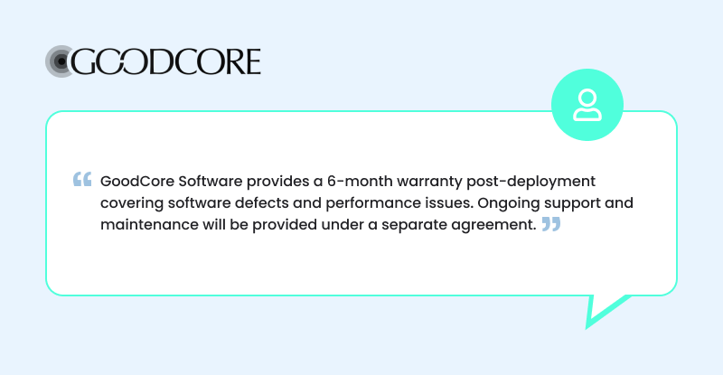 SOW warranties section example