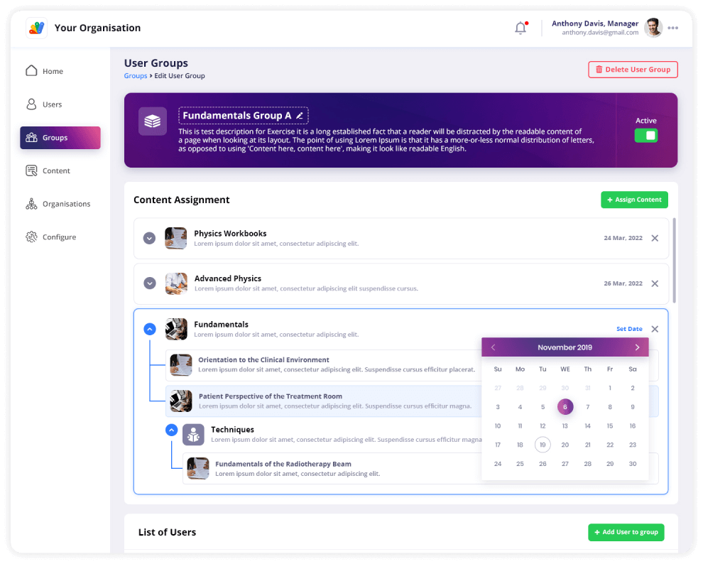 Customised student groups